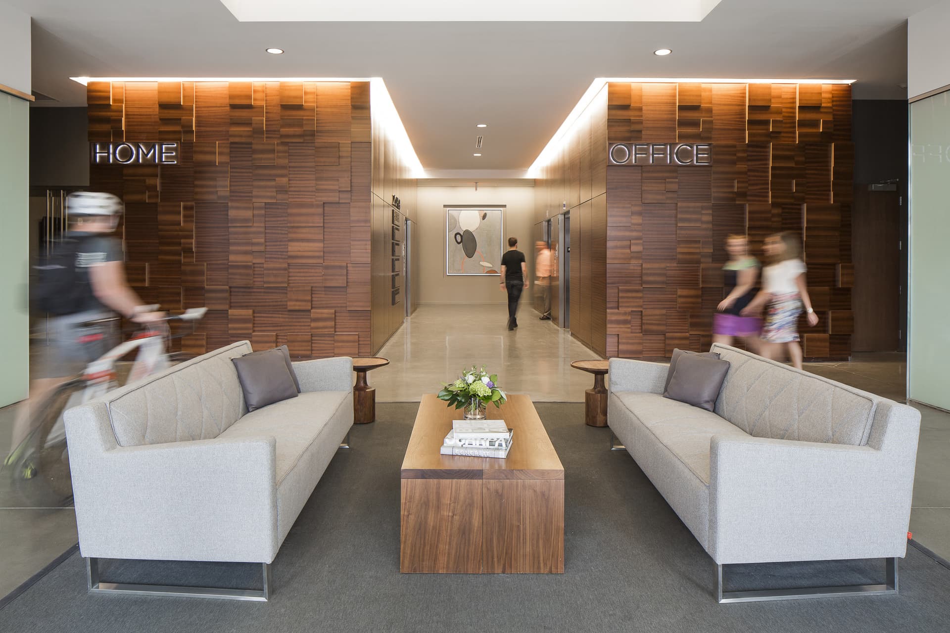 Columbus, Elevator Lobby, NBBJ, OH, Residential, interiors, lobby, waiting