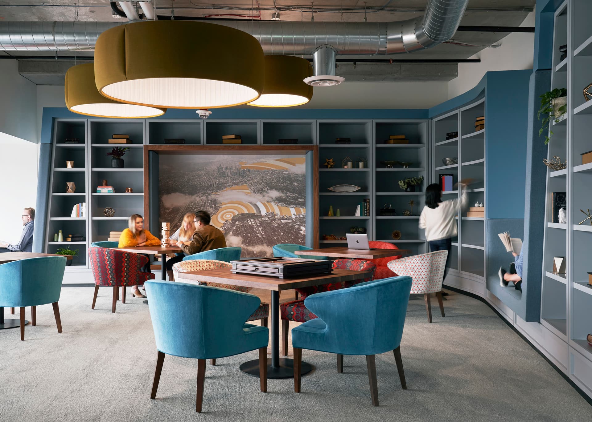 Parlour, amenity, reading, games, game room, bookshelf, graphic