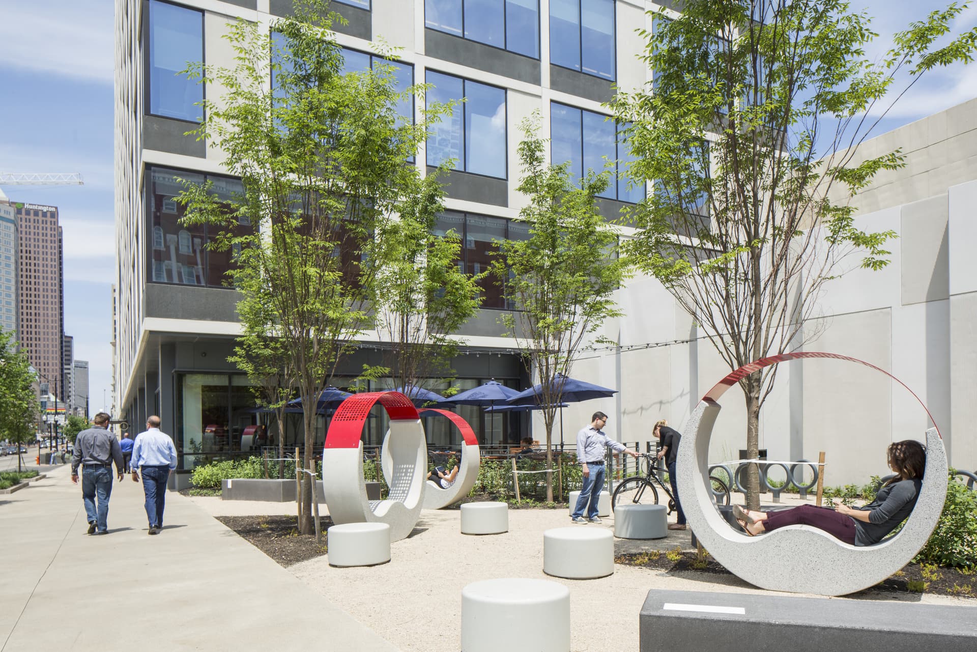 Columbus, Landscape Architecture, NBBJ, OH, People, bicycle, exterior, natural light